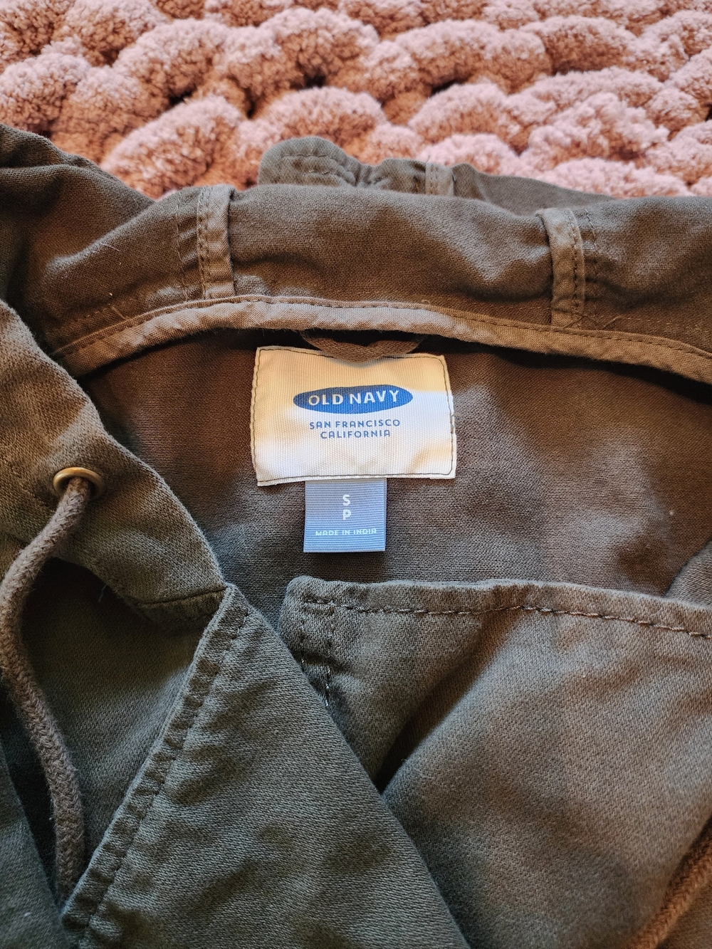 Old Navy Olive Green Hooded Utility Anorak Jacket With Pockets - Picture 8 of 9